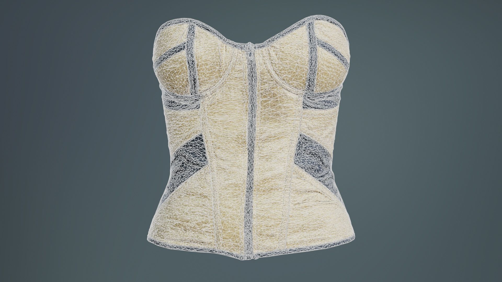 Gold Corset Low-poly 3D model_9
