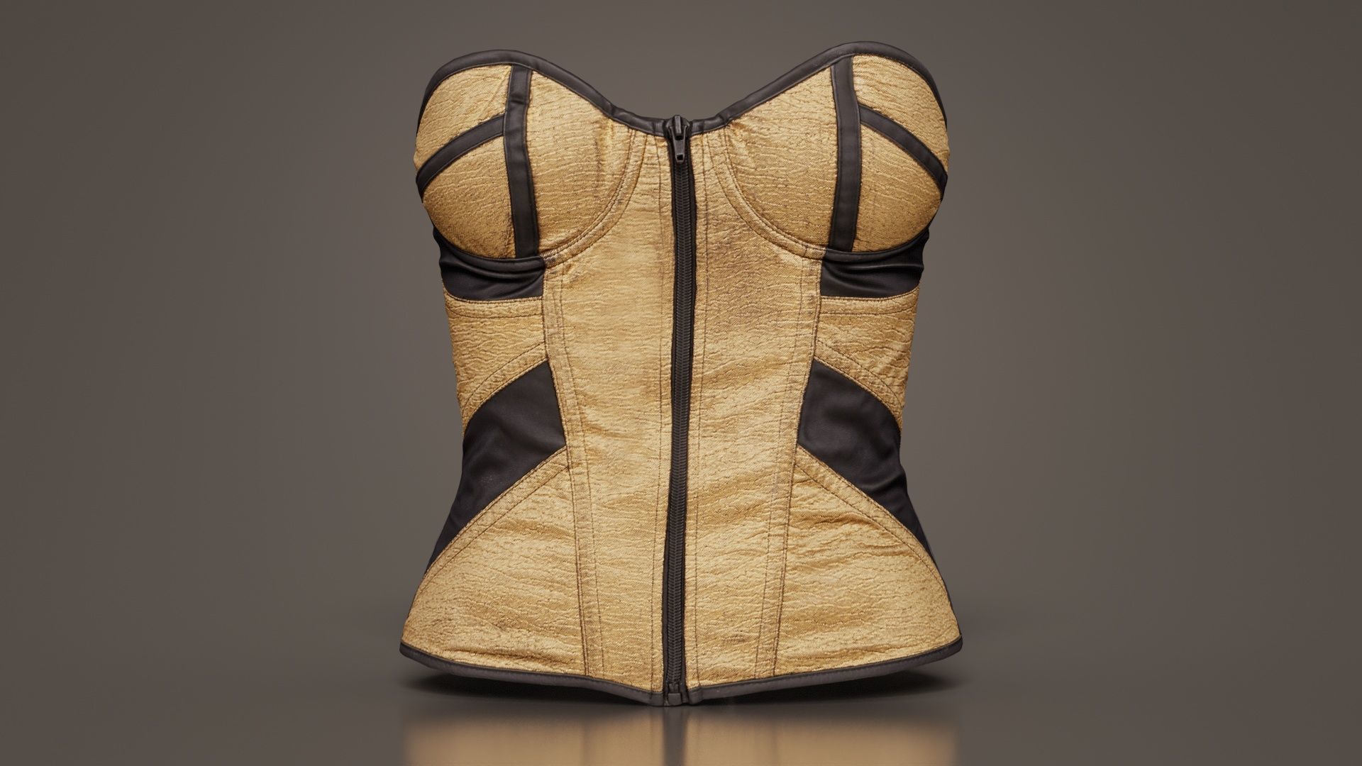 Gold Corset Low-poly 3D model_1