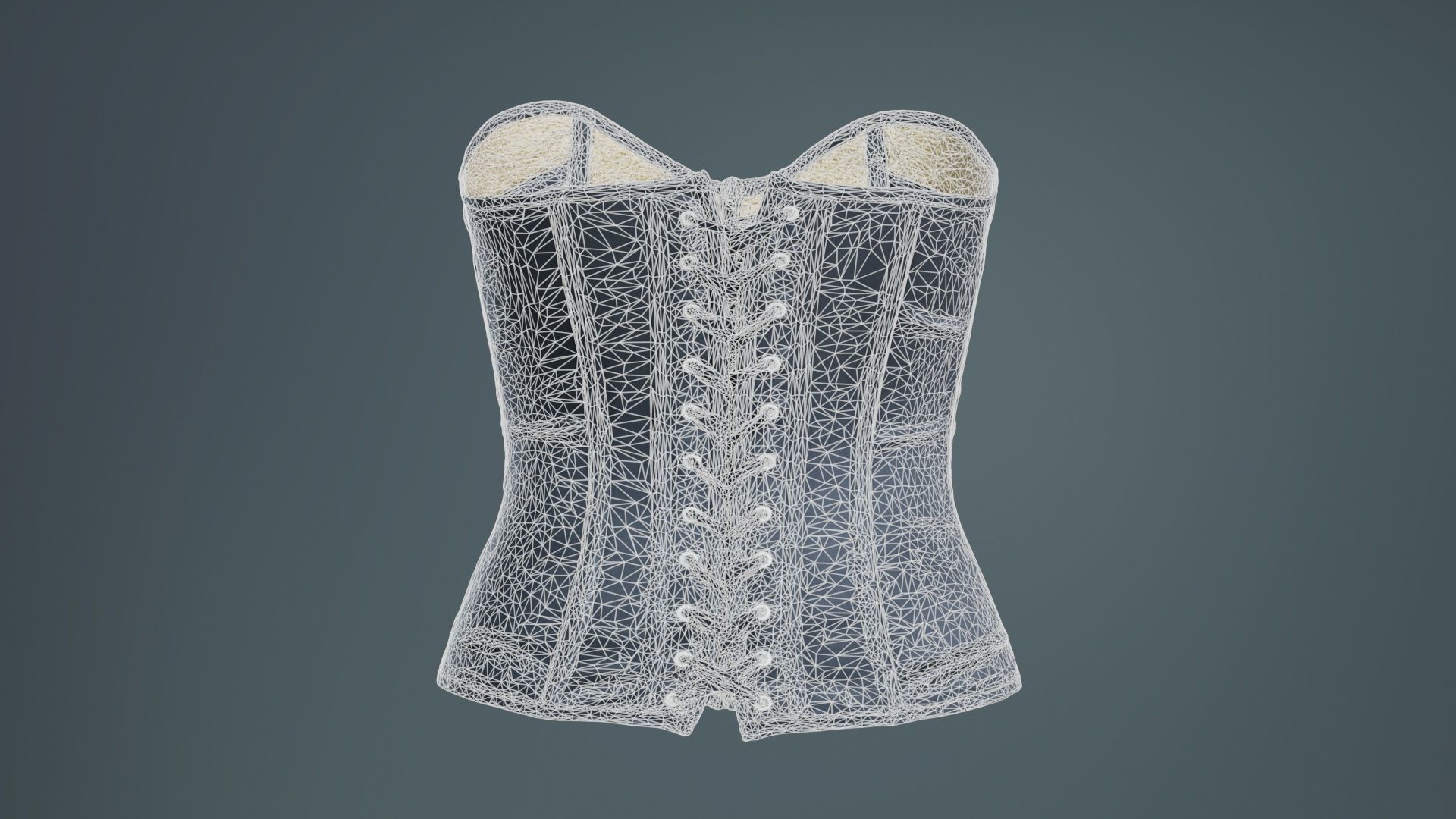 Gold Corset Low-poly 3D model_10