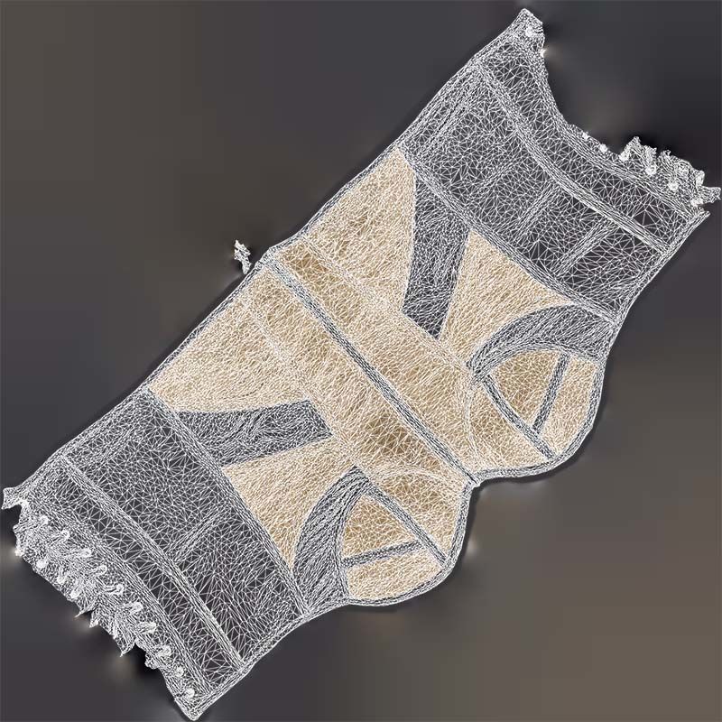 Gold Corset Low-poly 3D model_14