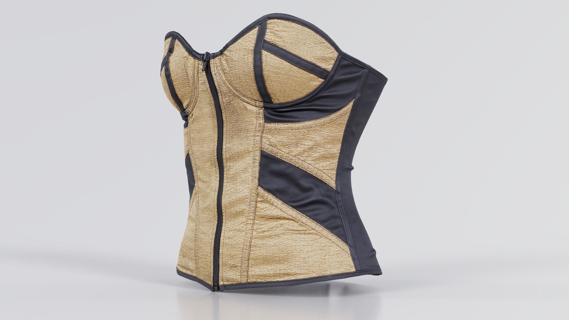 Gold Corset Low-poly 3D model_6