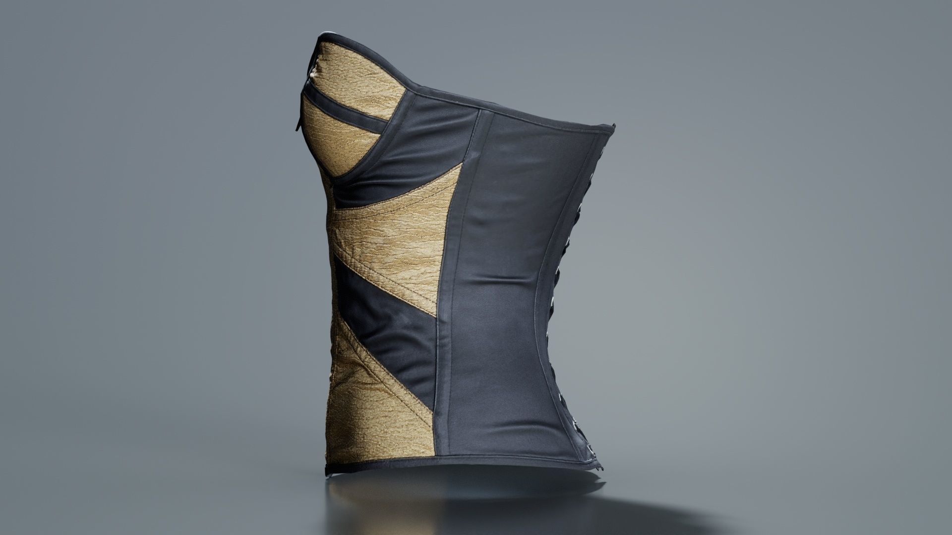 Gold Corset Low-poly 3D model_8
