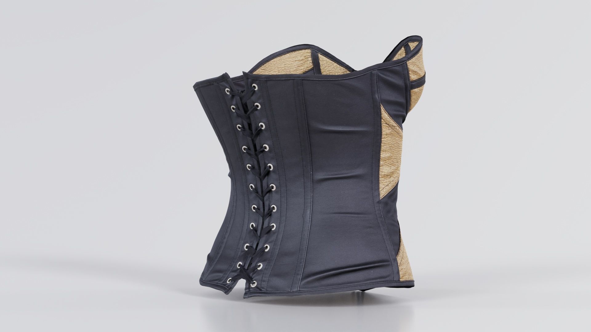 Gold Corset Low-poly 3D model_3