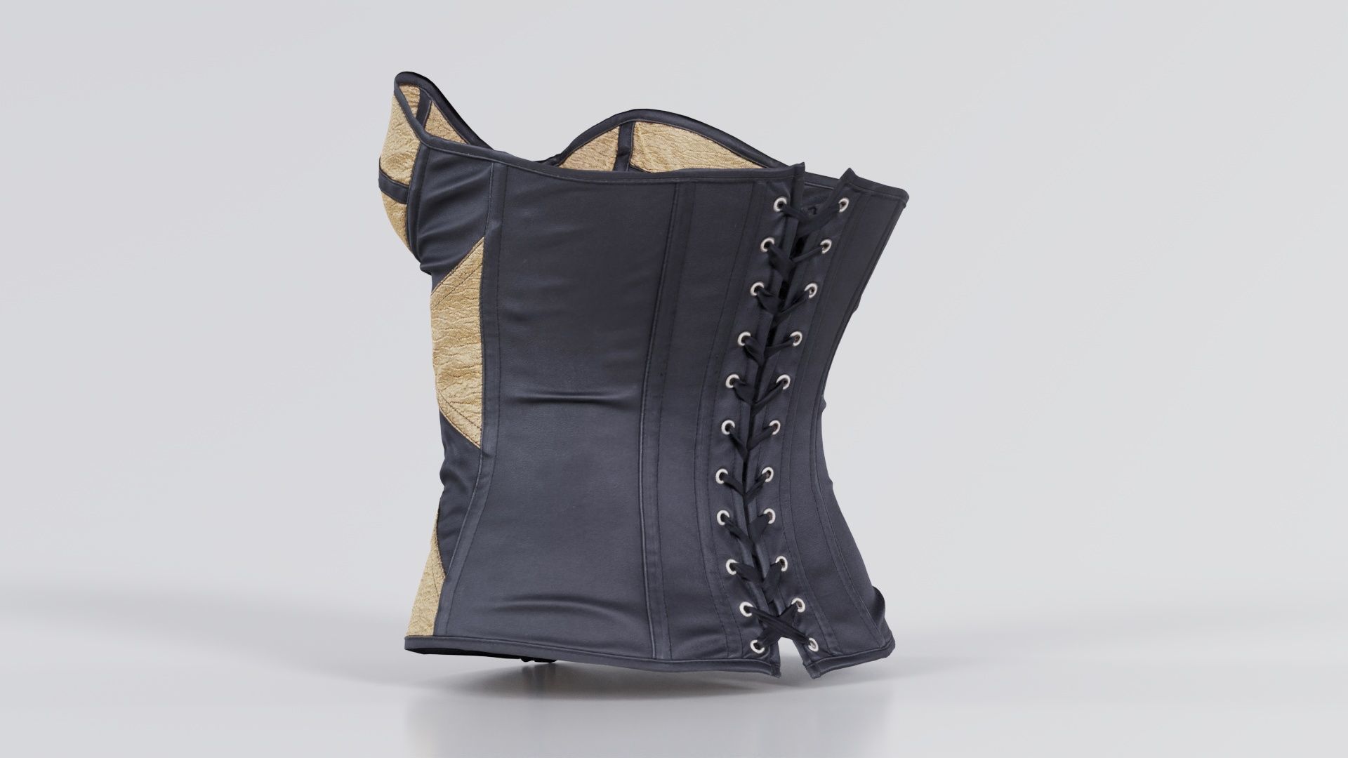 Gold Corset Low-poly 3D model_4