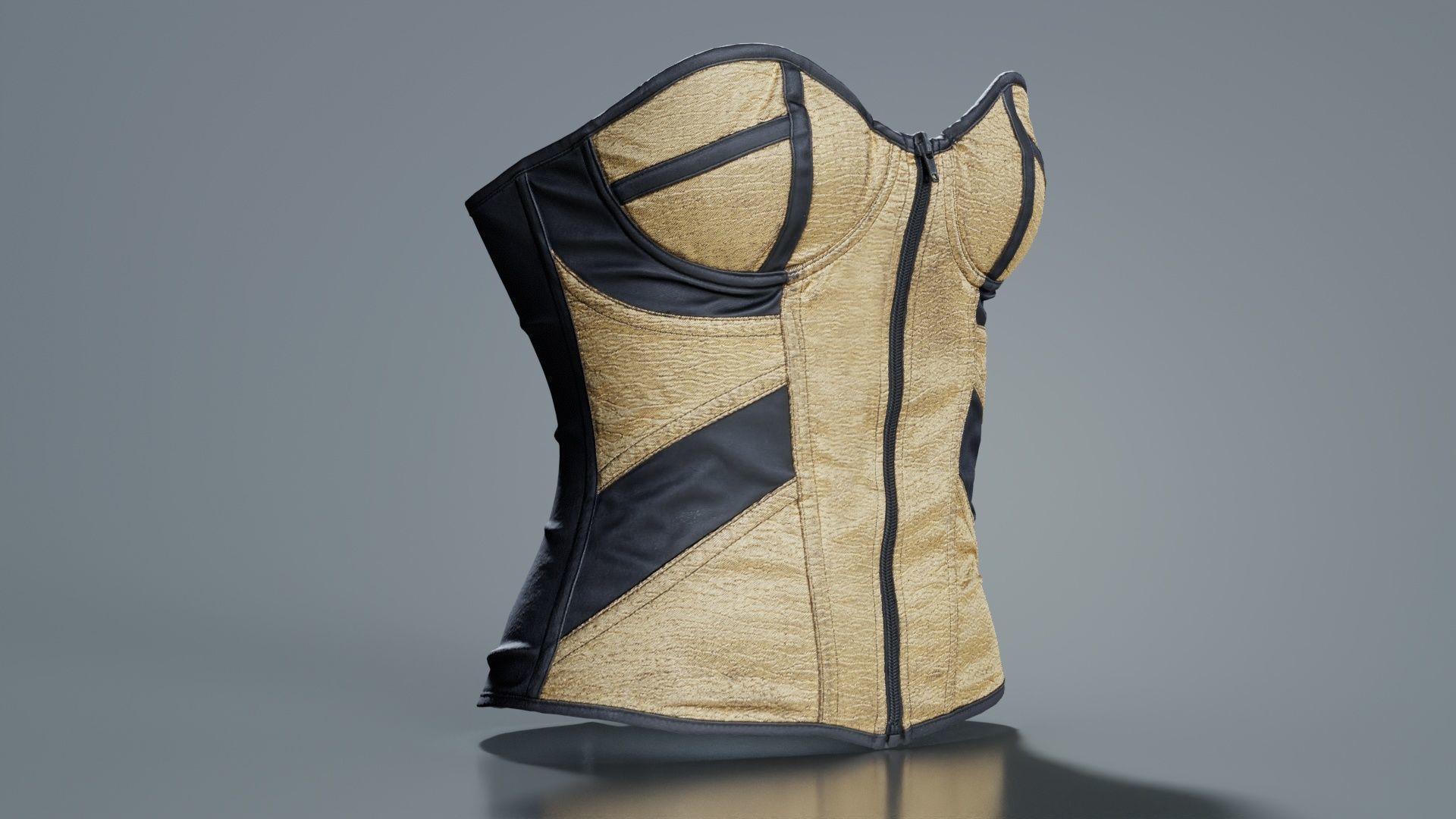 Gold Corset Low-poly 3D model_7