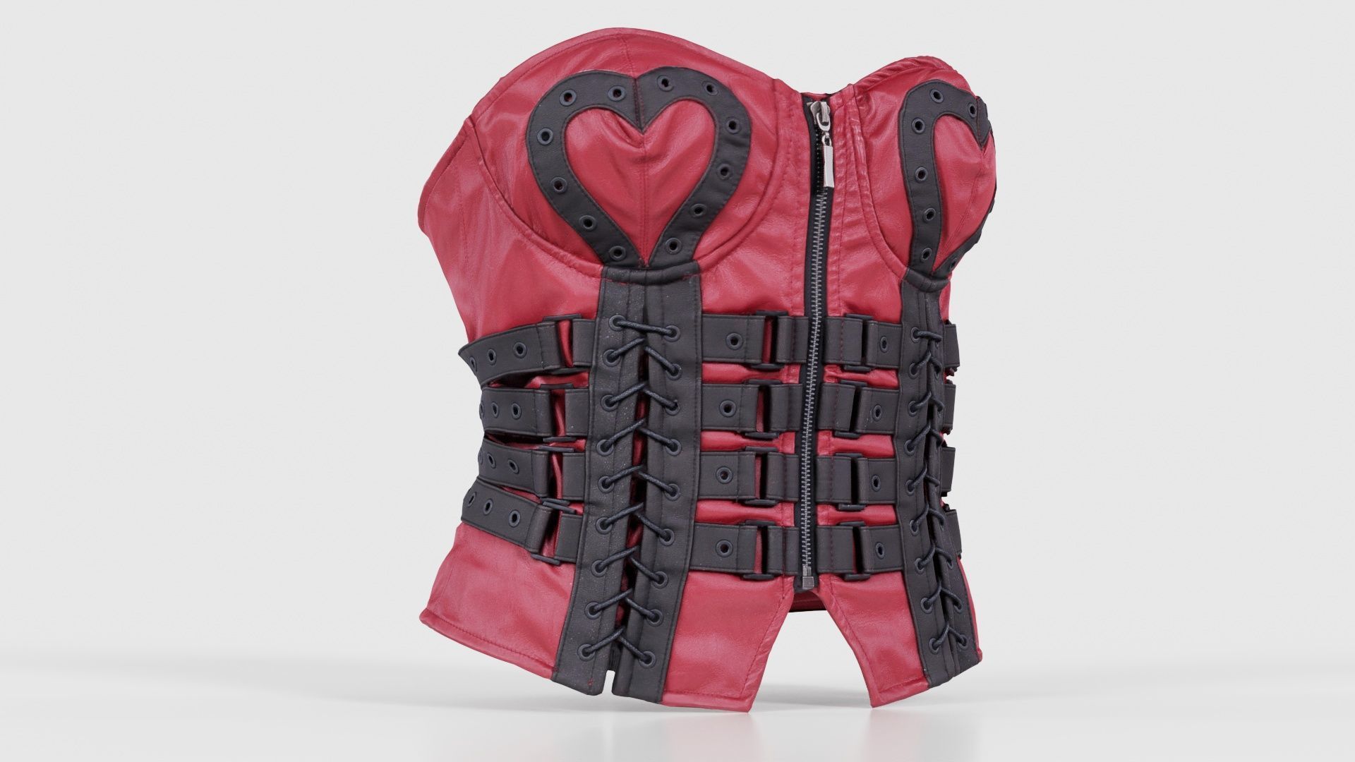Heart Ringed Corset Low-poly 3D model_16