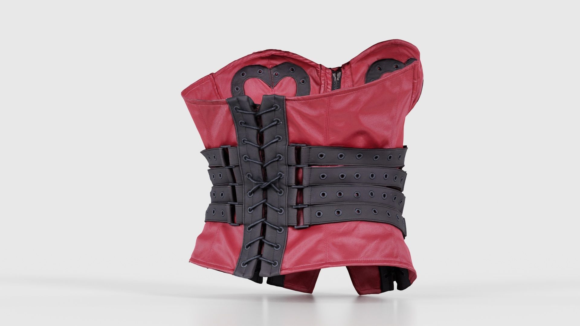 Heart Ringed Corset Low-poly 3D model_20
