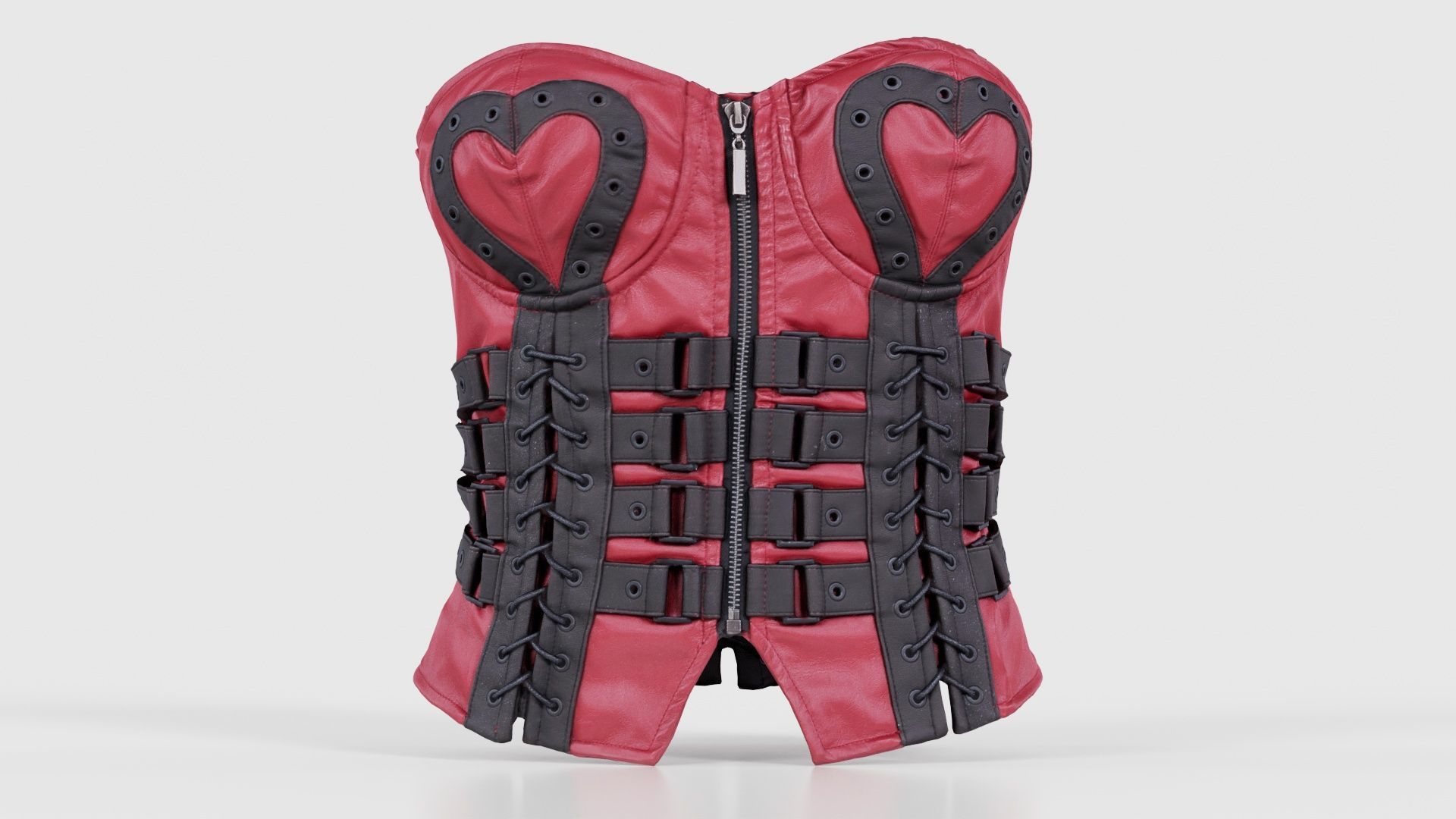 Heart Ringed Corset Low-poly 3D model_15