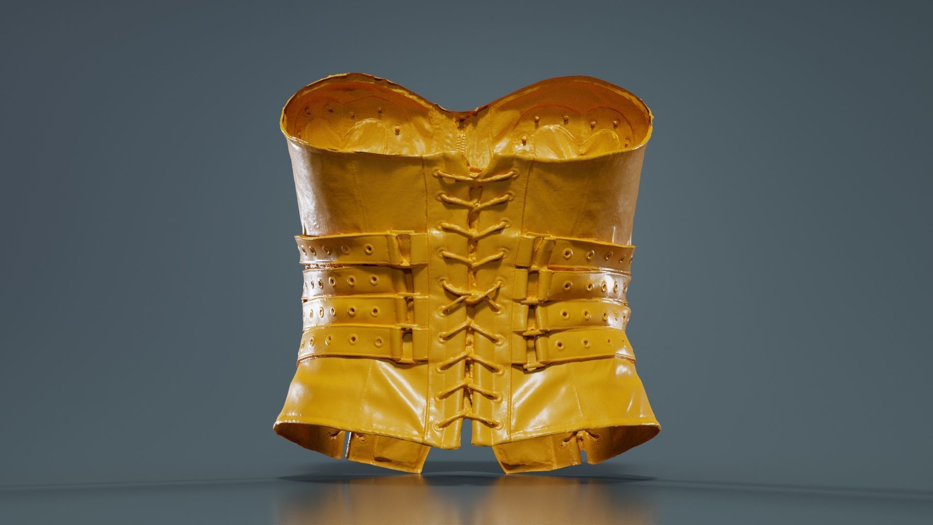 Heart Ringed Corset Low-poly 3D model_13