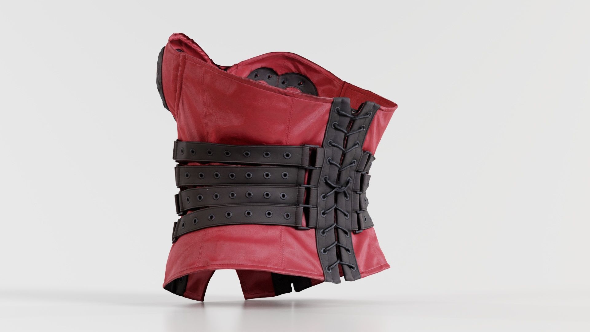 Heart Ringed Corset Low-poly 3D model_4