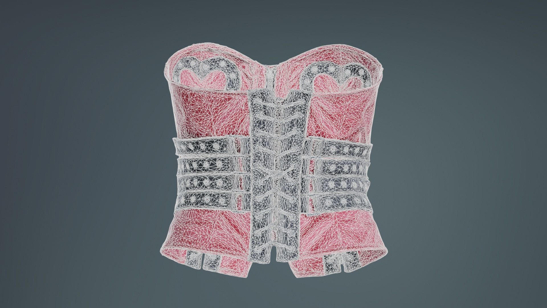Heart Ringed Corset Low-poly 3D model_10