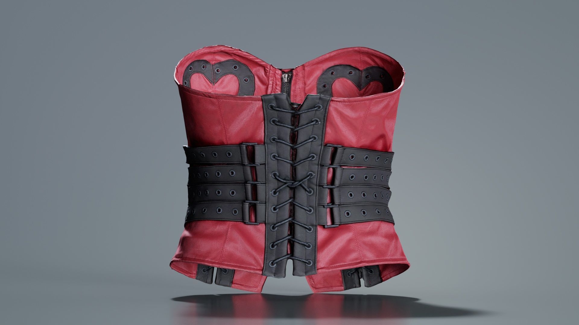 Heart Ringed Corset Low-poly 3D model_1