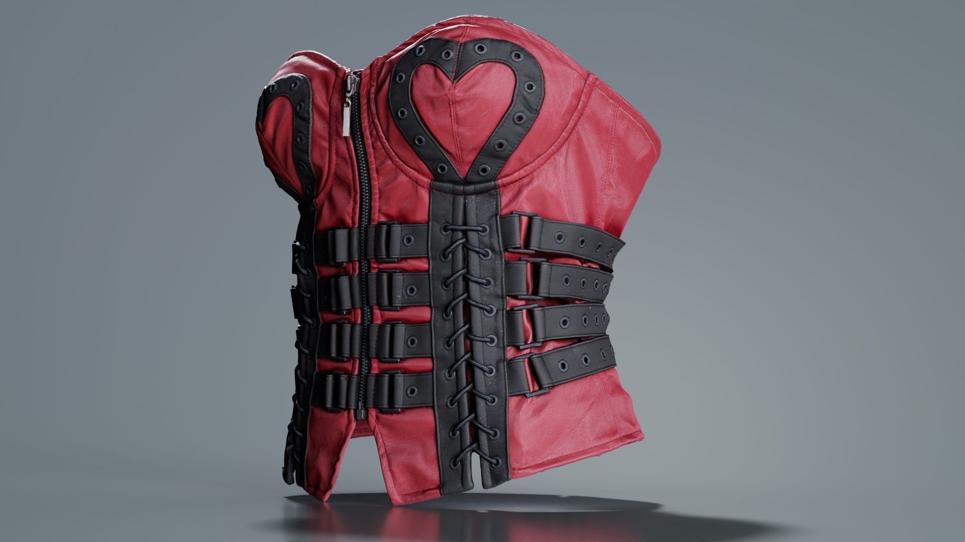 Heart Ringed Corset Low-poly 3D model_7