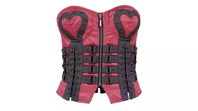 Heart Ringed Corset Low-poly 3D model