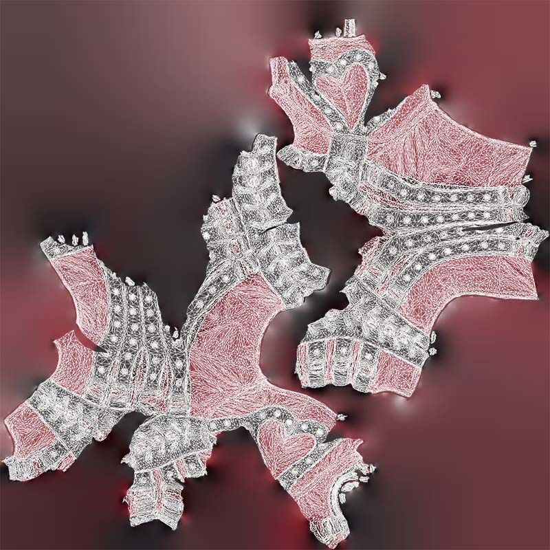 Heart Ringed Corset Low-poly 3D model_14