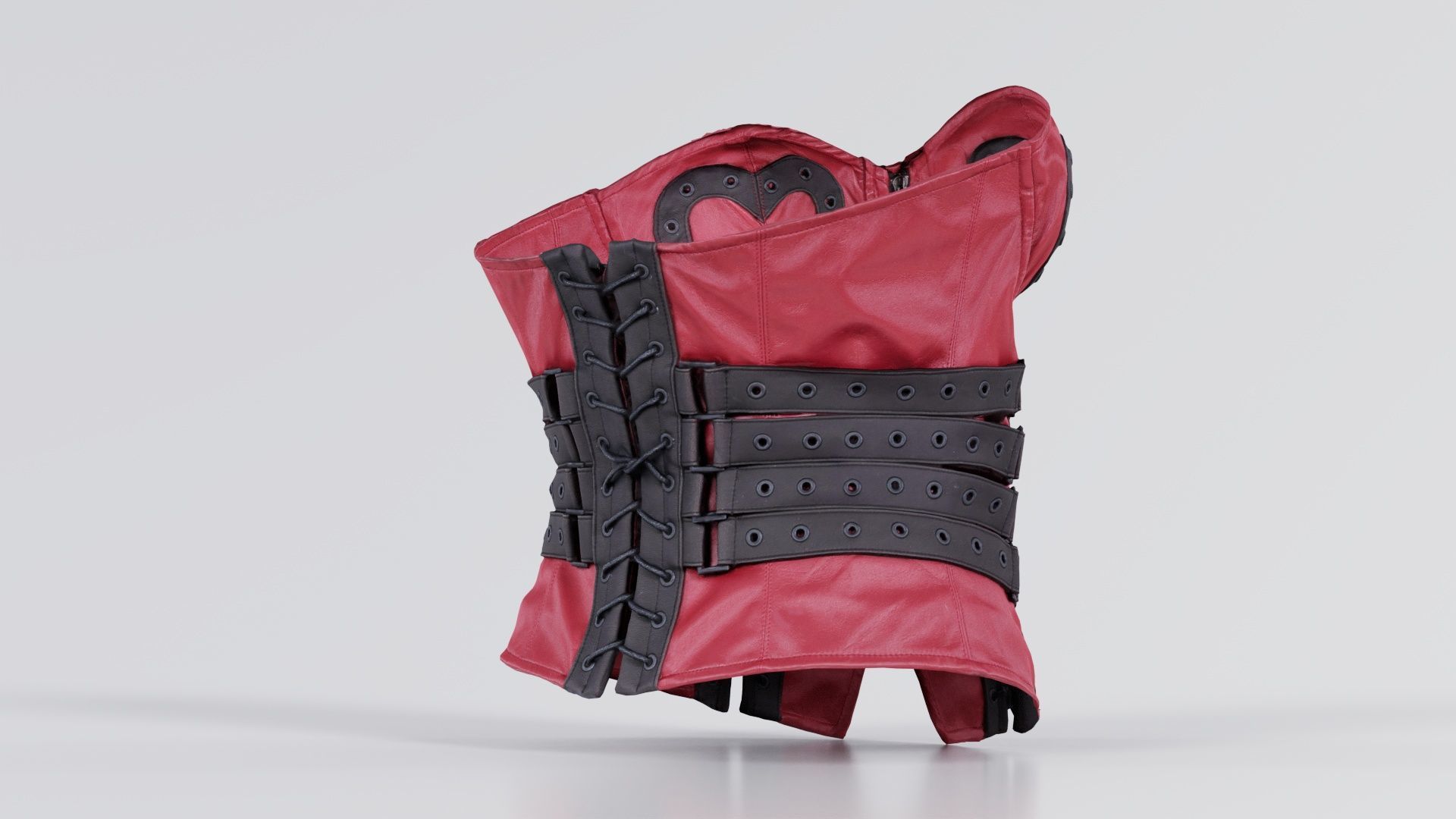 Heart Ringed Corset Low-poly 3D model_3