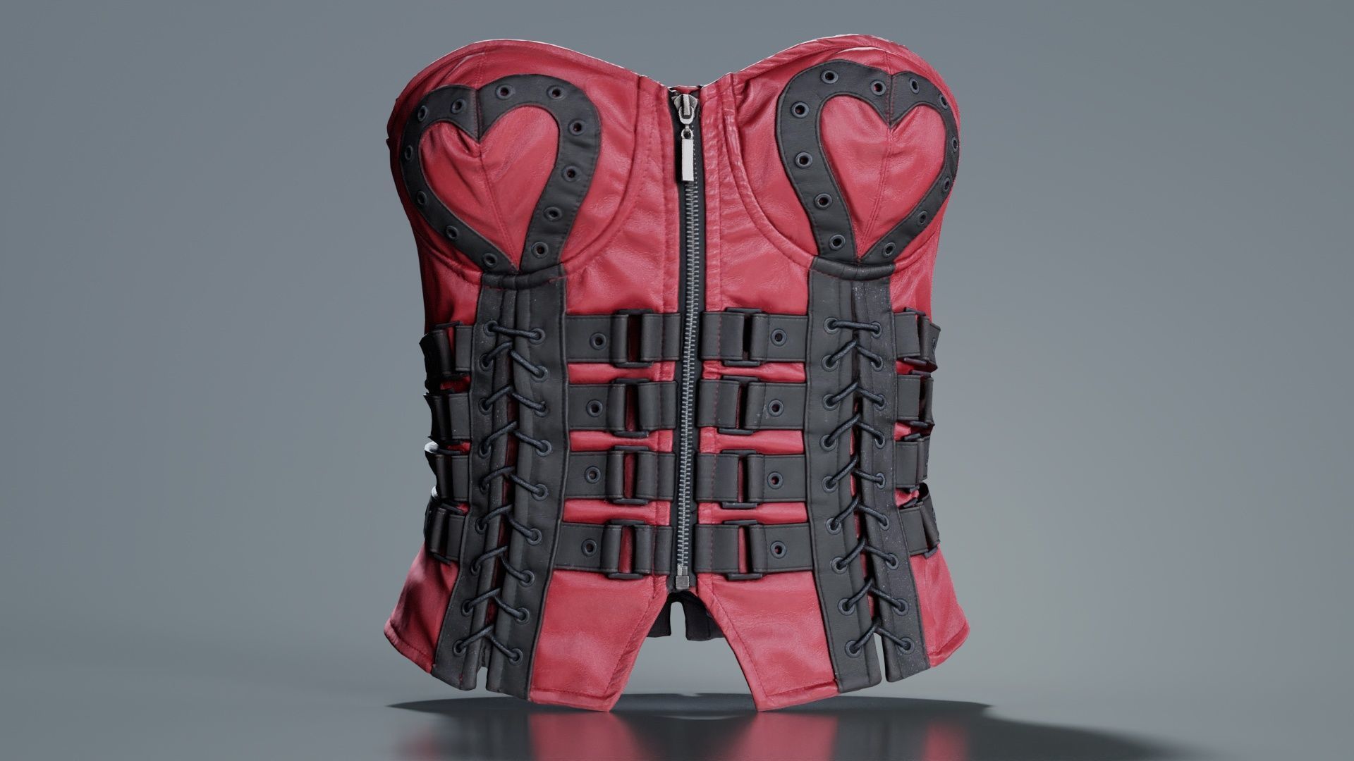 Heart Ringed Corset Low-poly 3D model_6
