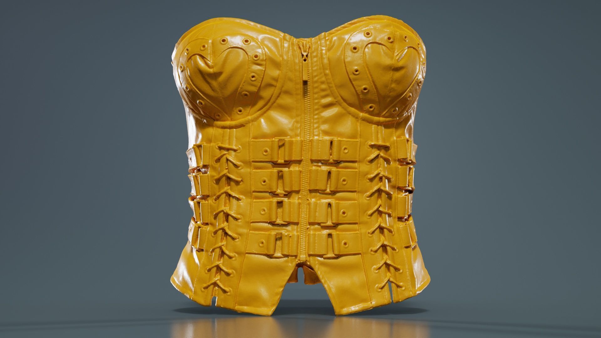 Heart Ringed Corset Low-poly 3D model_12