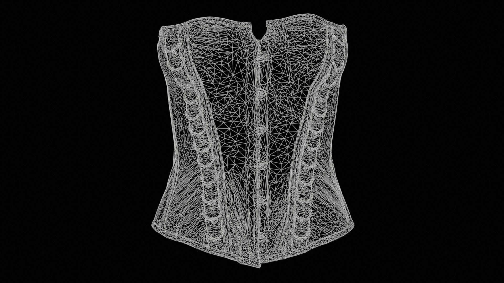 Ringed Corset Low-poly 3D model_11