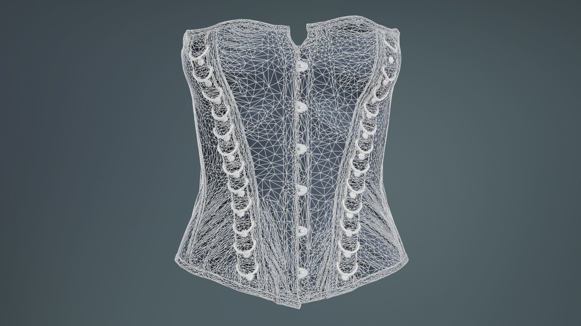Ringed Corset Low-poly 3D model_9