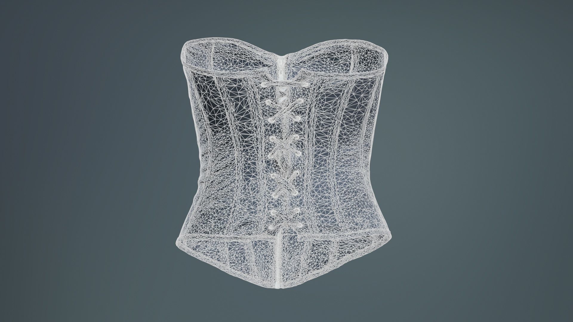 Simple Corset Low-poly 3D model_10