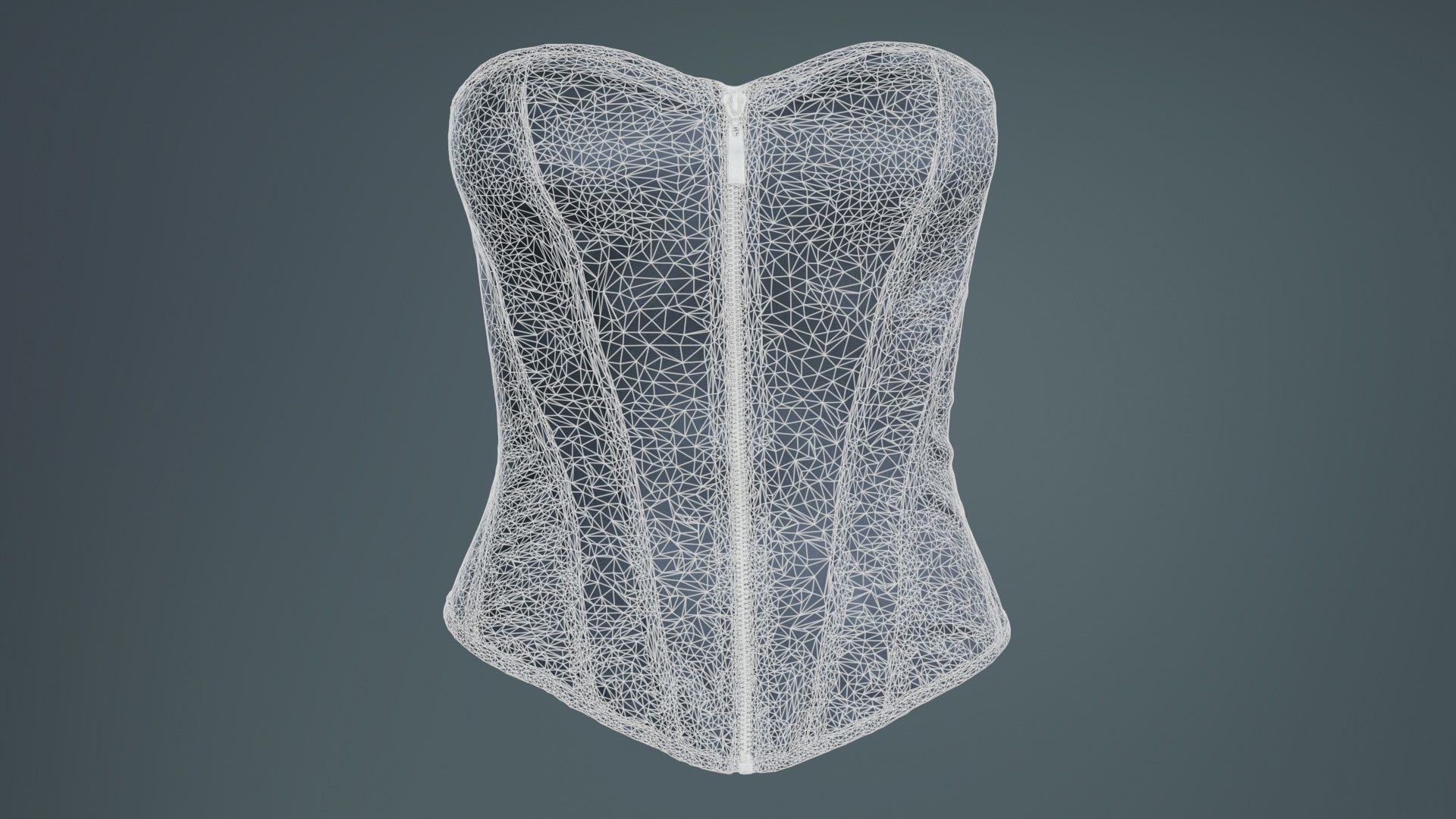 Simple Corset Low-poly 3D model_9