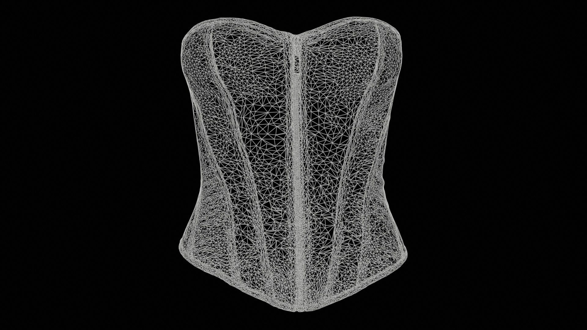 Simple Corset Low-poly 3D model_11