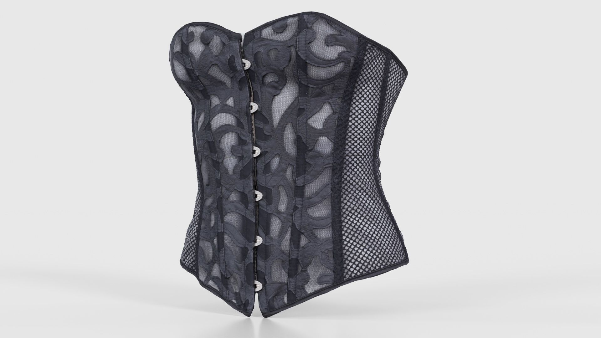 Transparant Decorated Corset Low-poly 3D model_26