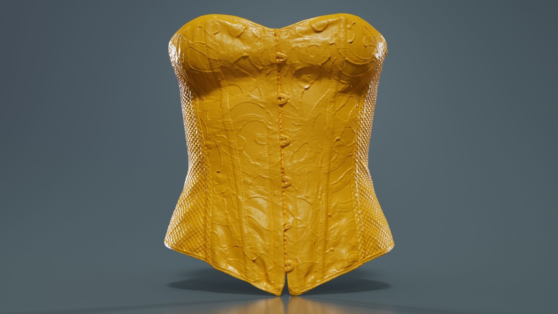 Transparant Decorated Corset Low-poly 3D model_12
