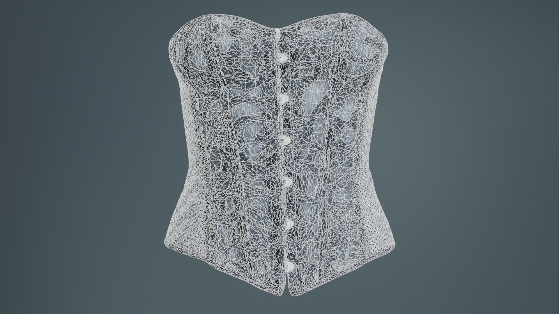 Transparant Decorated Corset Low-poly 3D model_9