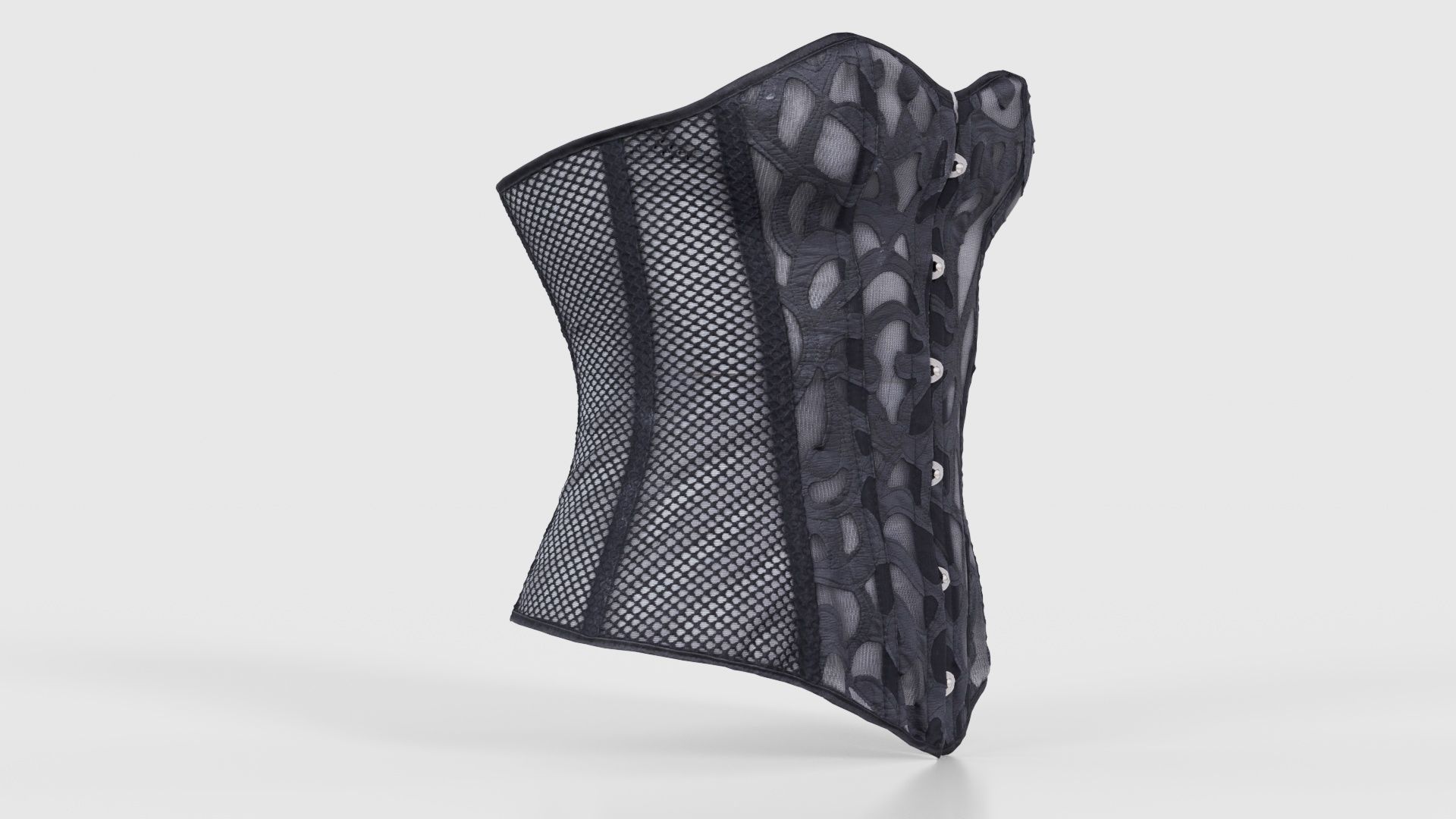 Transparant Decorated Corset Low-poly 3D model_17