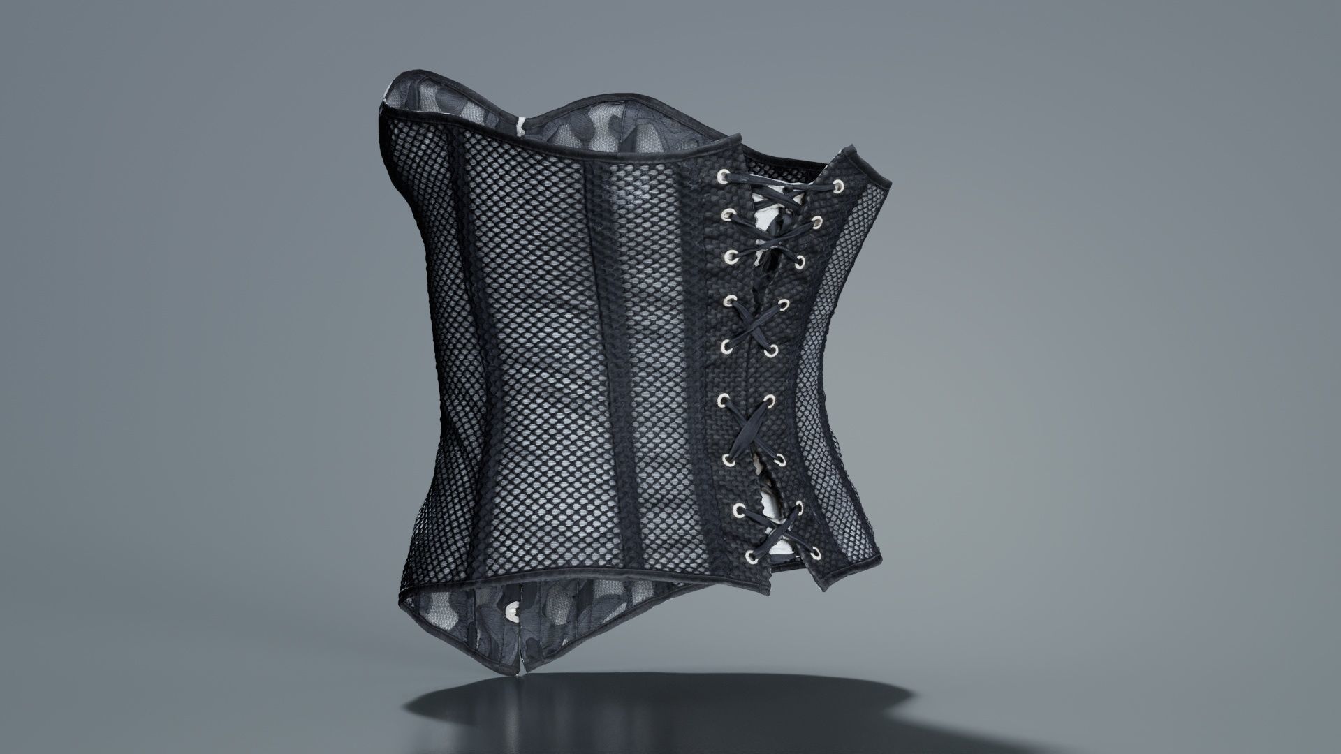 Transparant Decorated Corset Low-poly 3D model_6
