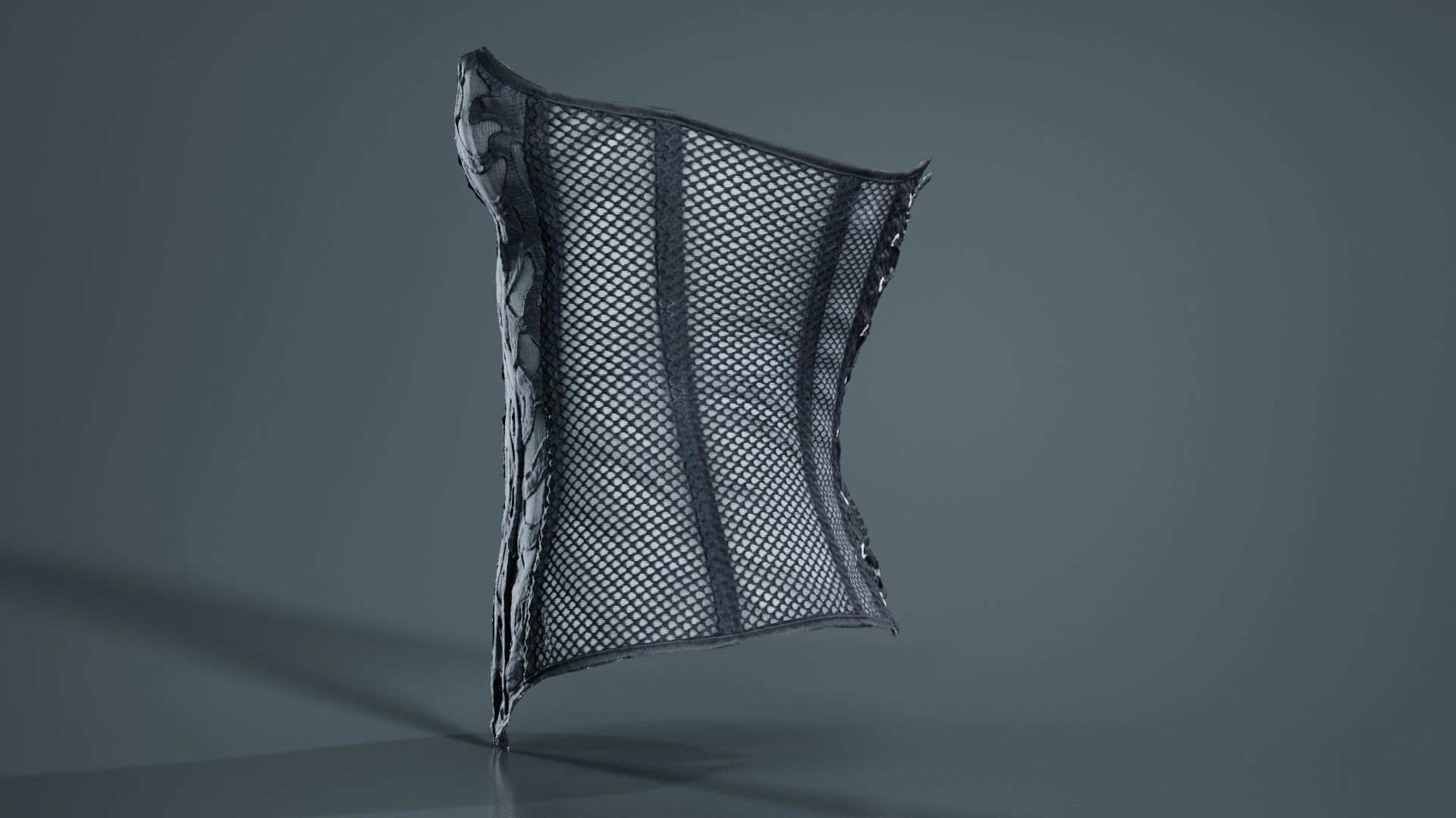 Transparant Decorated Corset Low-poly 3D model_2