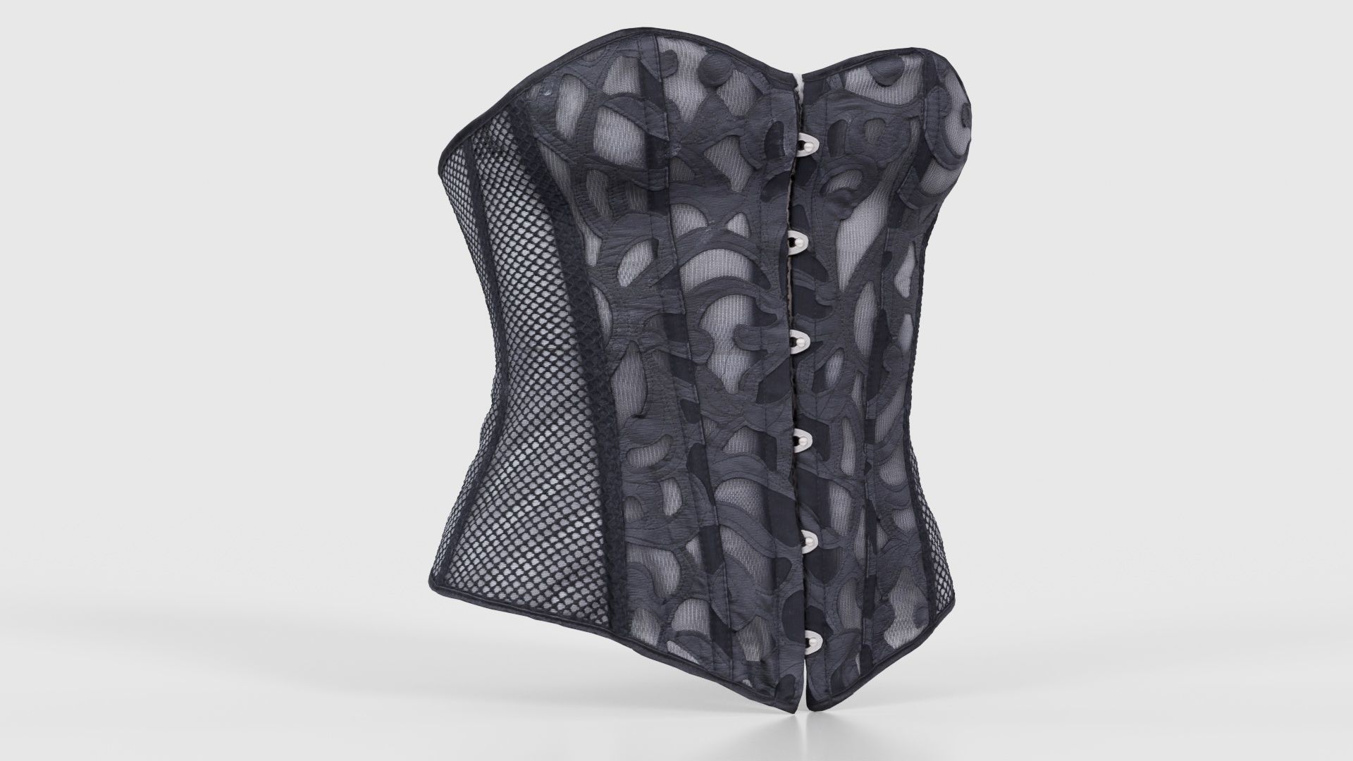 Transparant Decorated Corset Low-poly 3D model_16