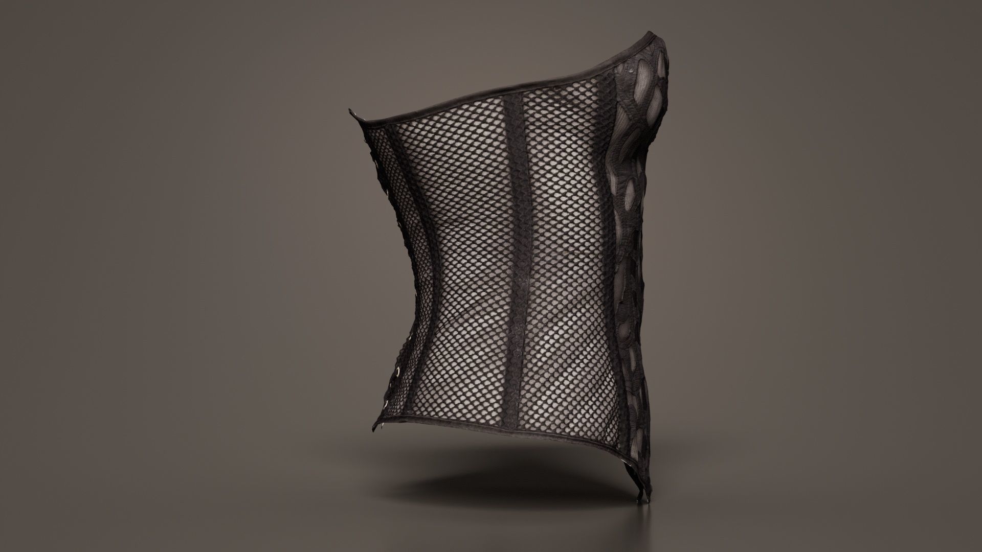Transparant Decorated Corset Low-poly 3D model_8