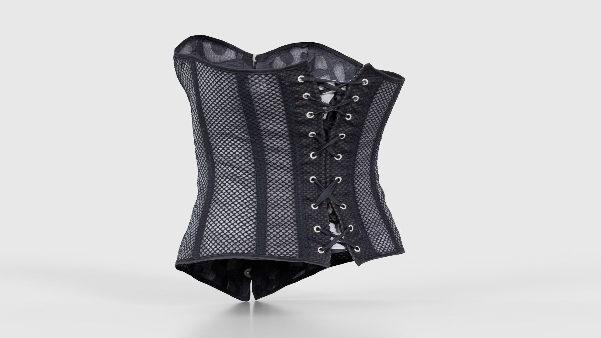 Transparant Decorated Corset Low-poly 3D model_22