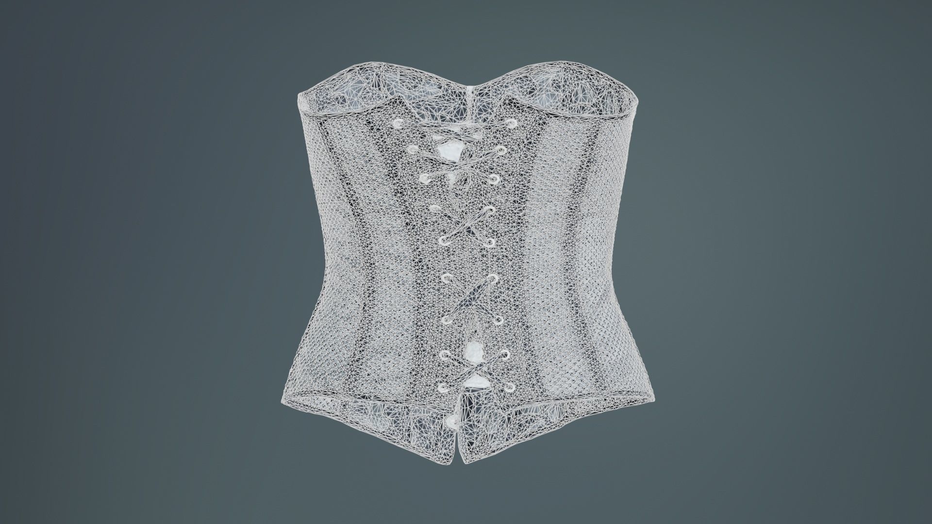 Transparant Decorated Corset Low-poly 3D model_10