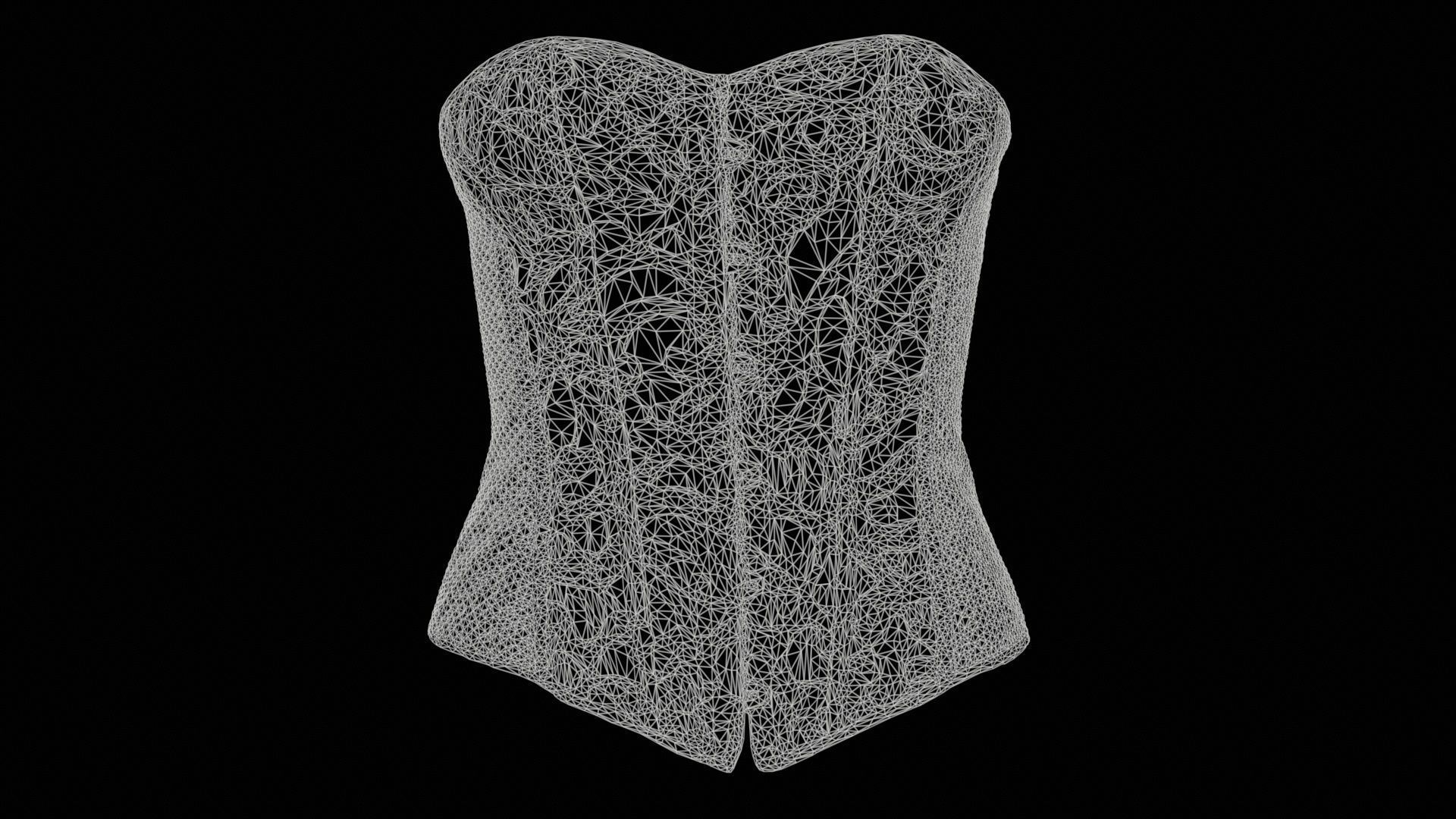 Transparant Decorated Corset Low-poly 3D model_11