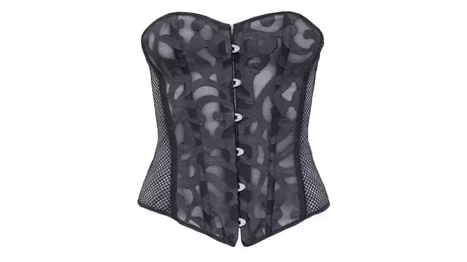 Transparant Decorated Corset Low-poly 3D model