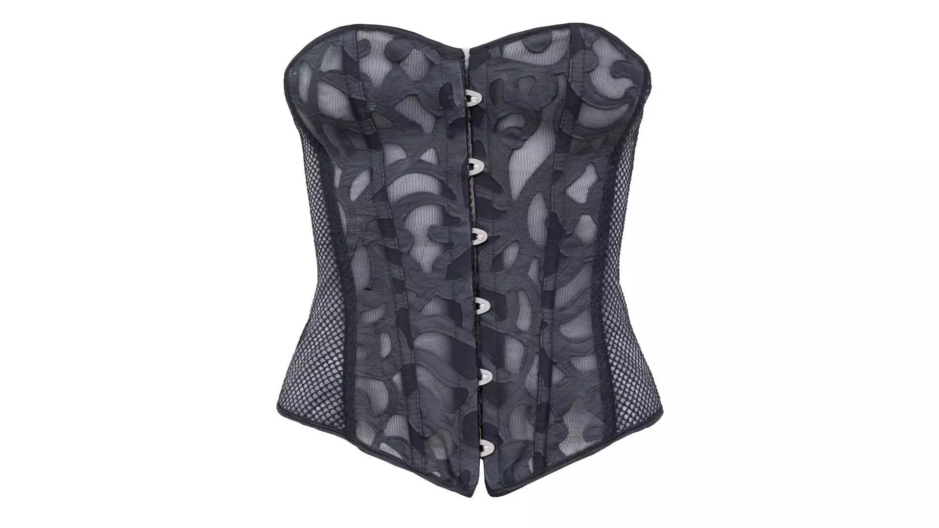 Transparant Decorated Corset Low-poly 3D model_0