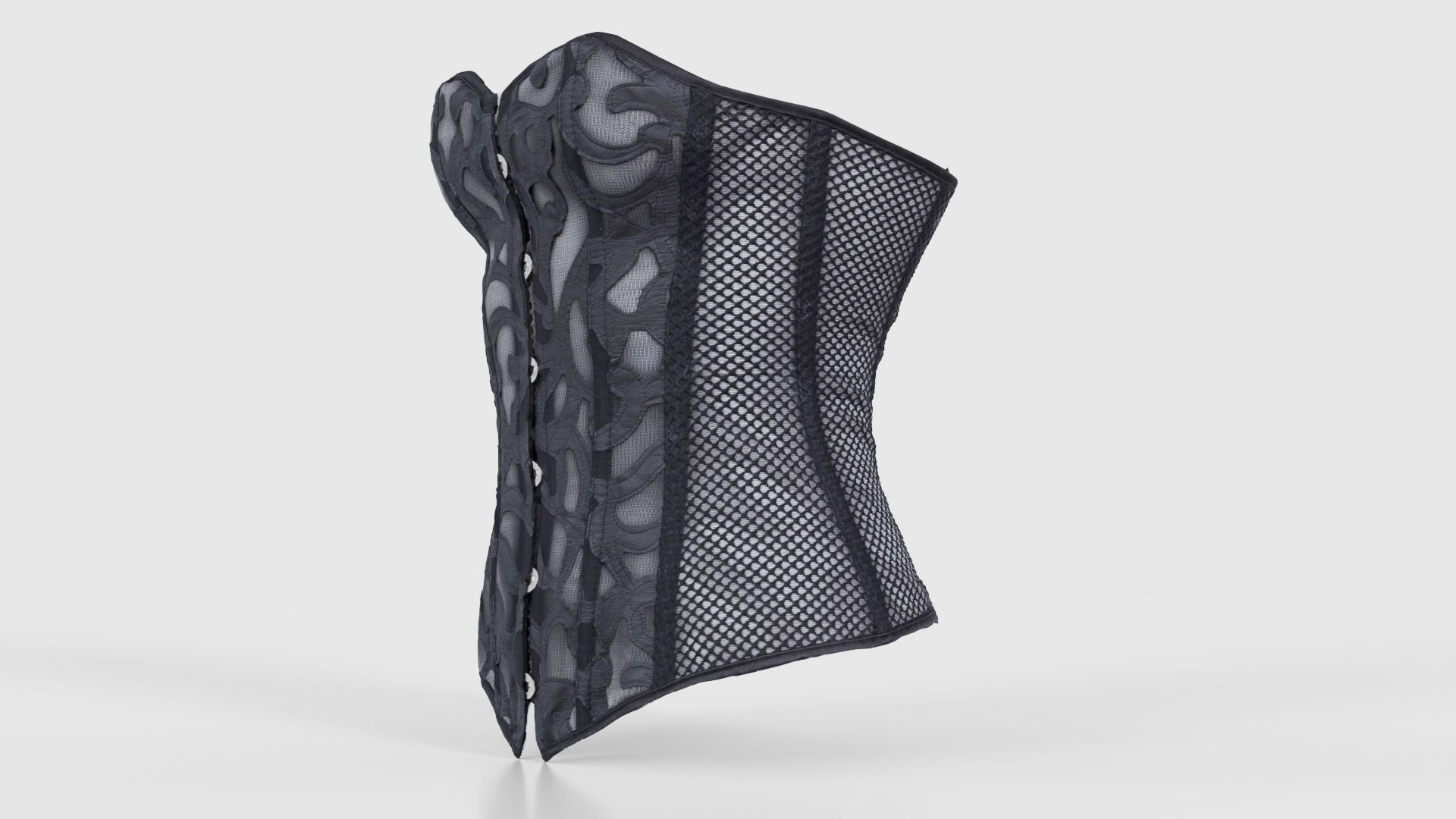Transparant Decorated Corset Low-poly 3D model_25