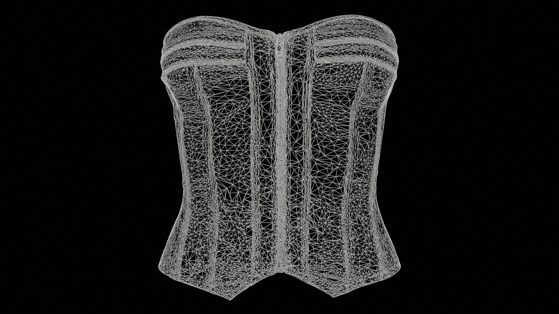 Zipper Corset Low-poly 3D model_11