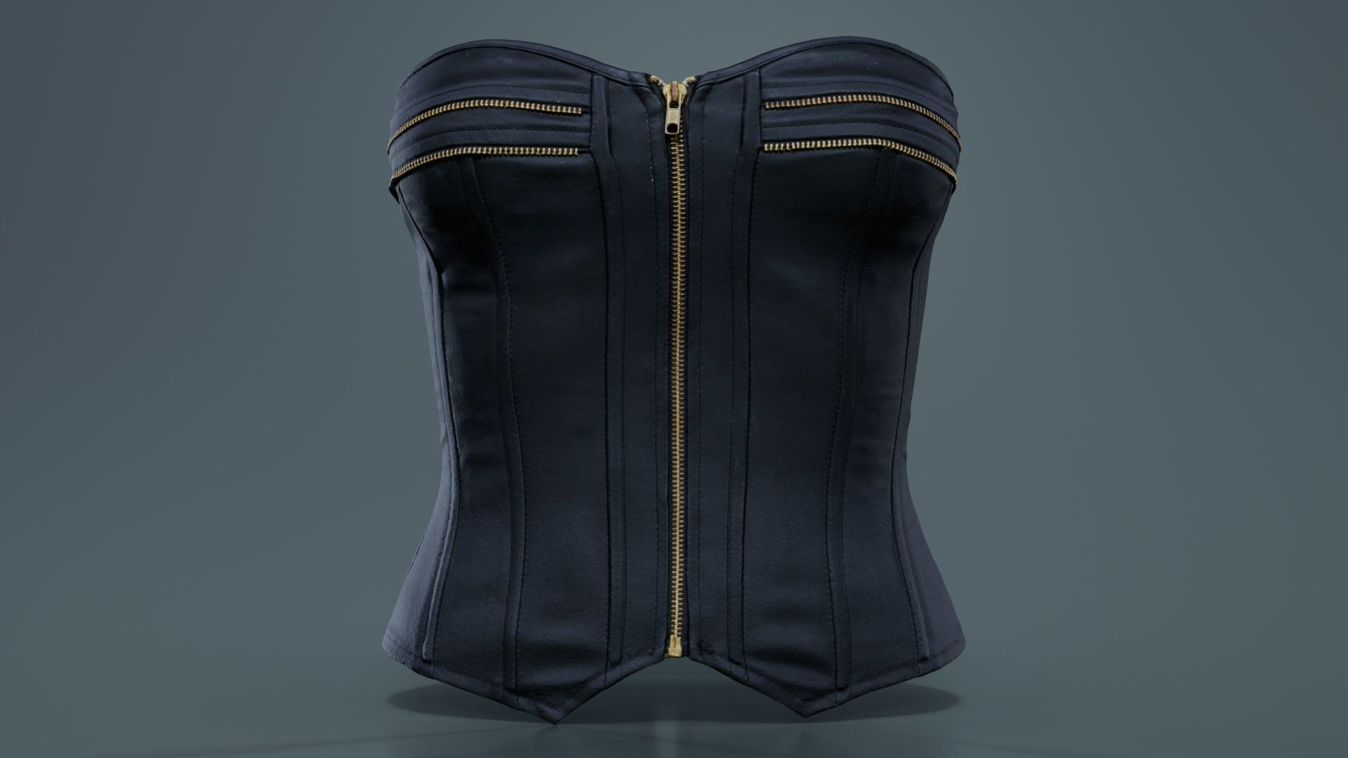 Zipper Corset Low-poly 3D model_2