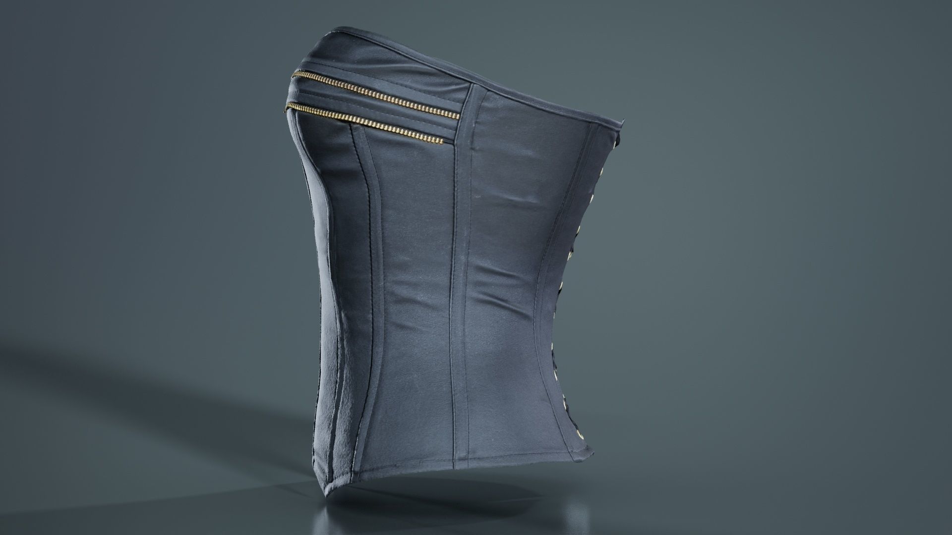 Zipper Corset Low-poly 3D model_7