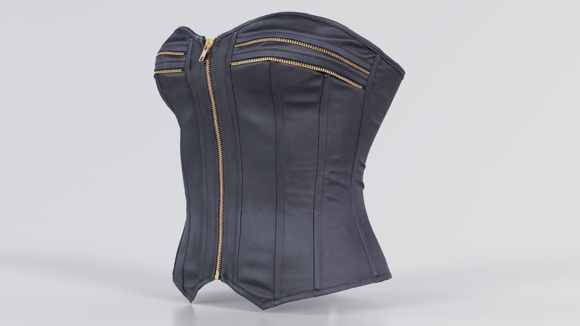 Zipper Corset Low-poly 3D model_3