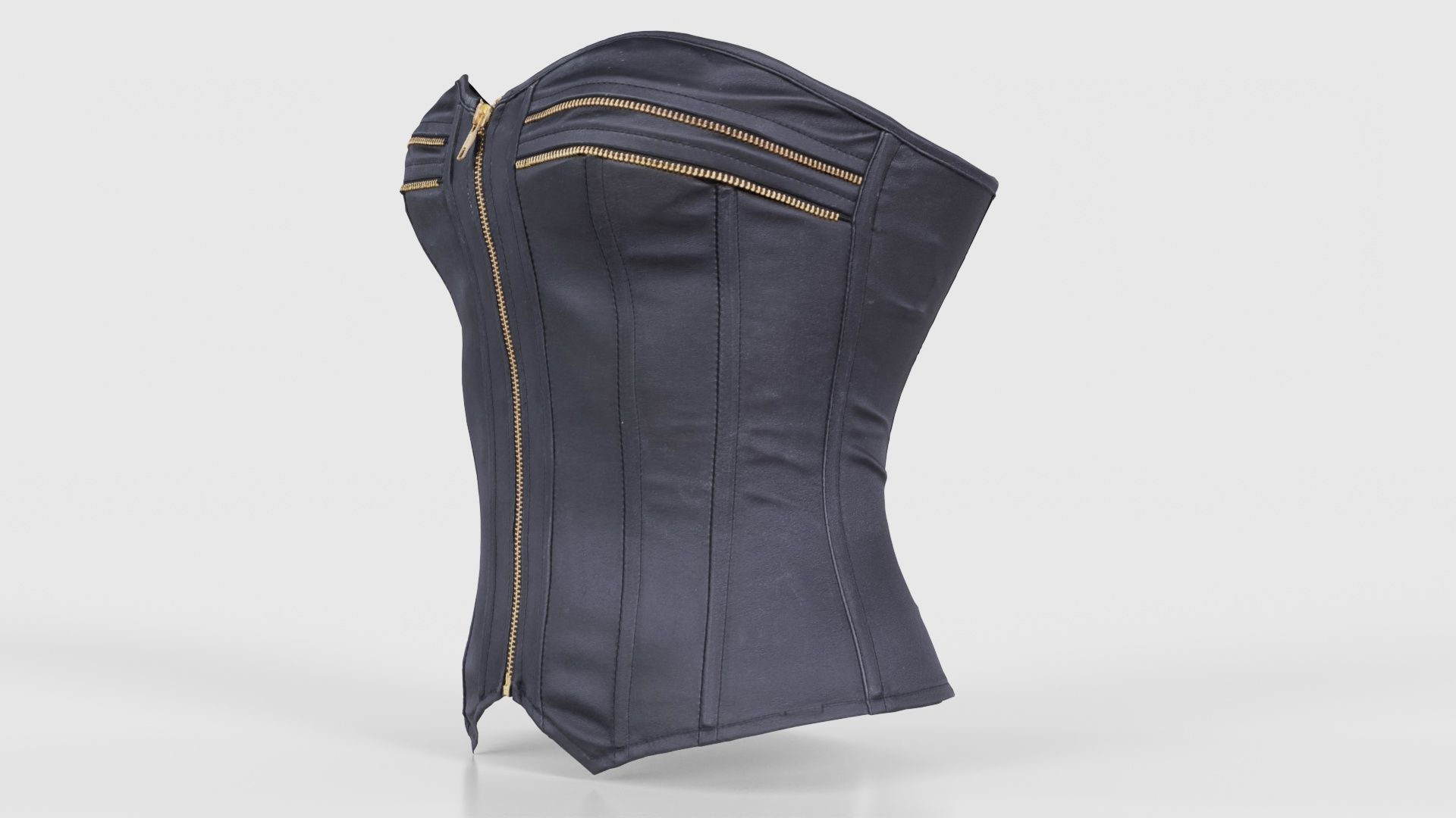 Zipper Corset Low-poly 3D model_25