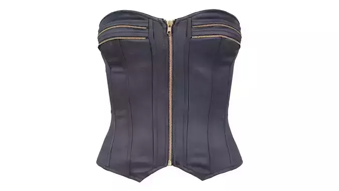 Zipper Corset Low-poly 3D model