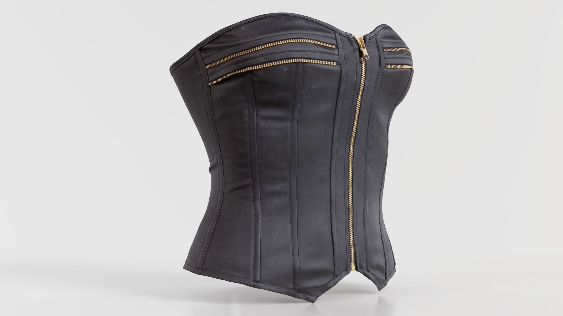 Zipper Corset Low-poly 3D model_5