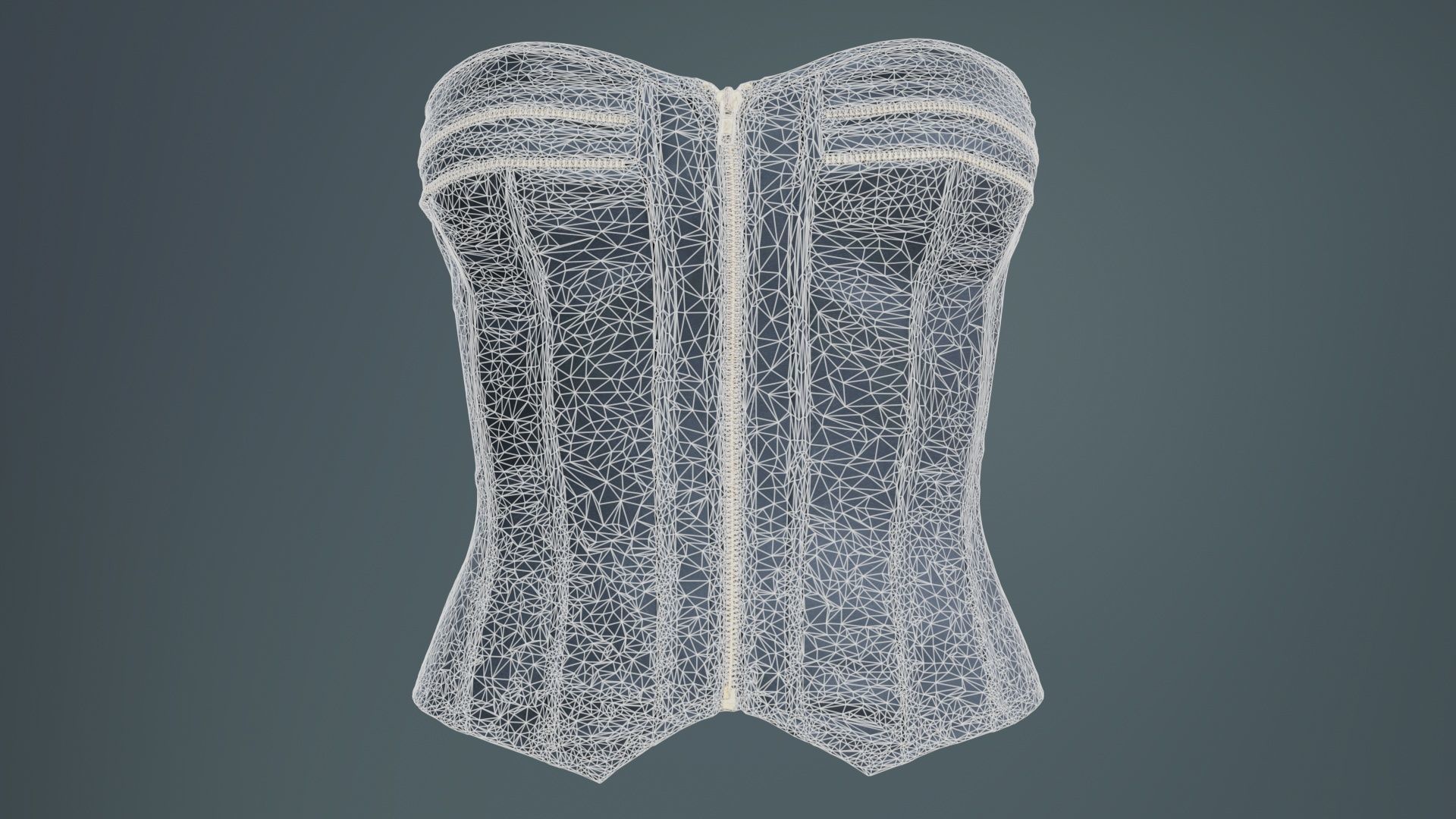Zipper Corset Low-poly 3D model_9