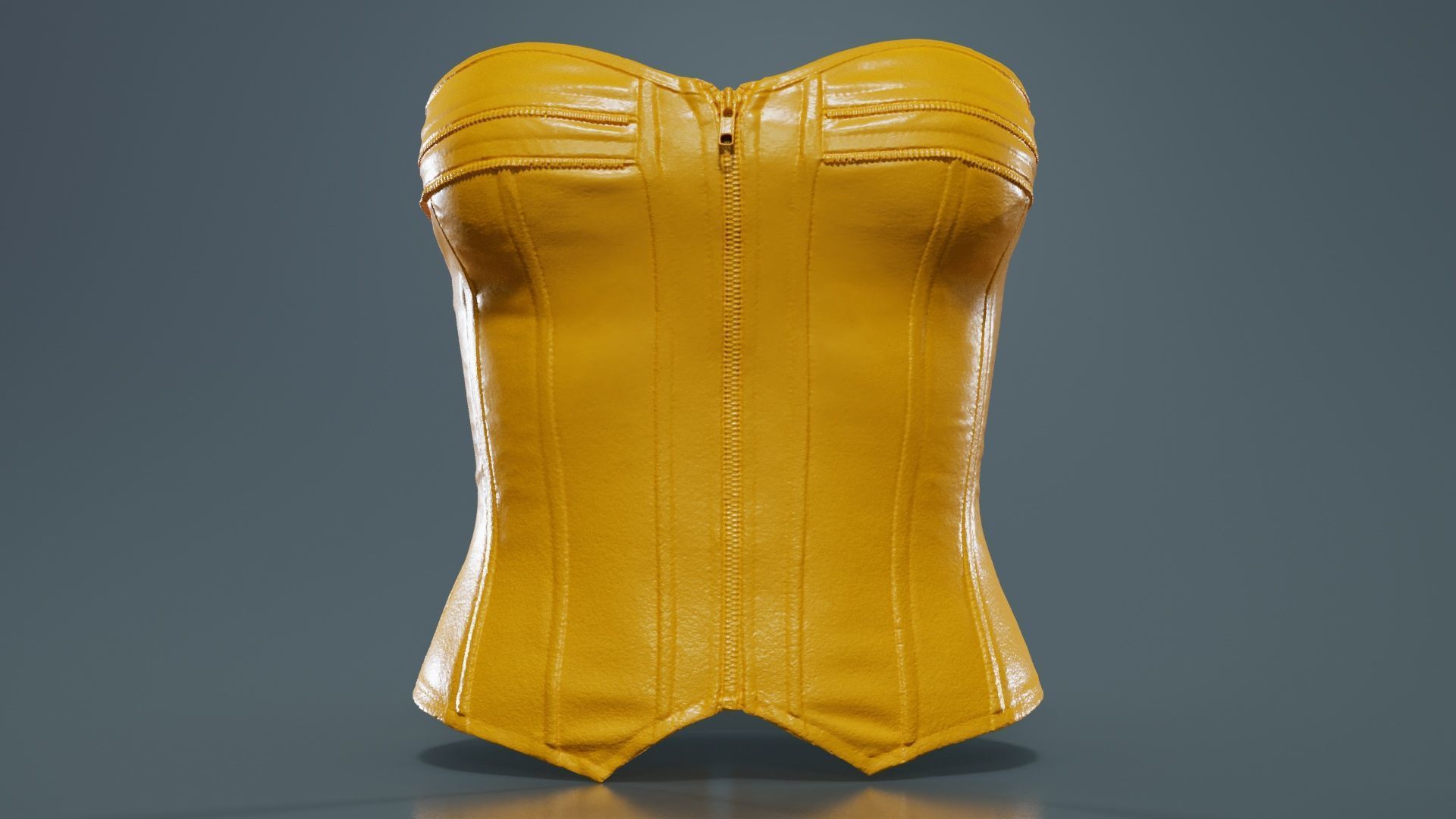 Zipper Corset Low-poly 3D model_12